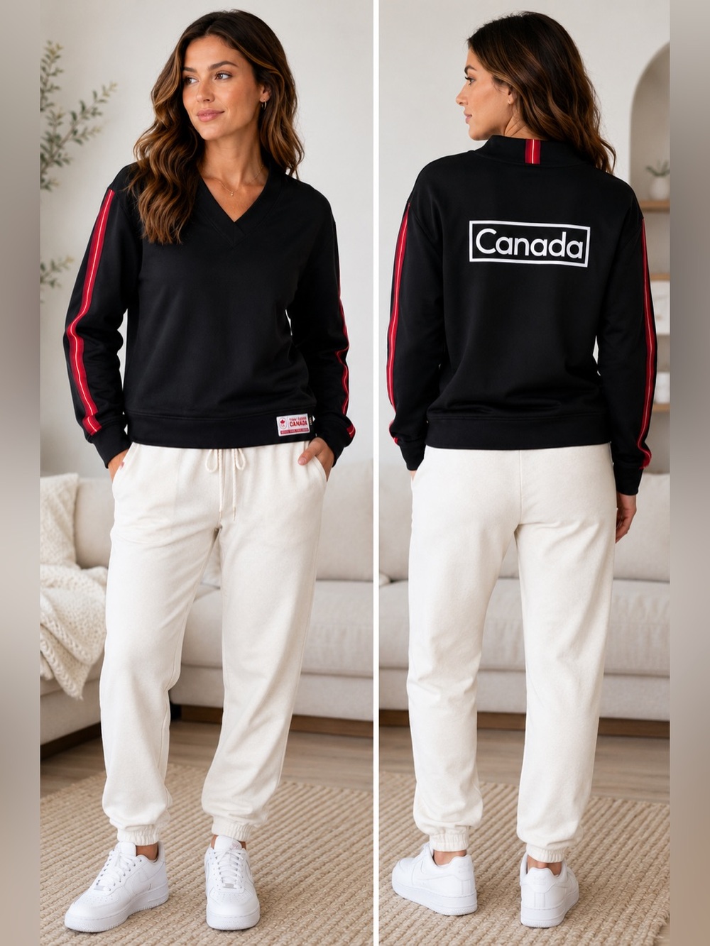 Team Canada Olympic Women’s Black Performance Pullover Sweatshirt | Large